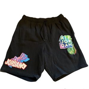 Jordan Mens Jumpman Sticker Fleece Black Quartz Shorts